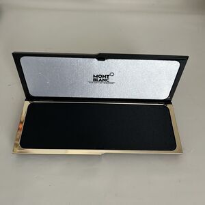 Montblanc Vintage Black Hardshell Double Pen Case Gold Trim Display Box